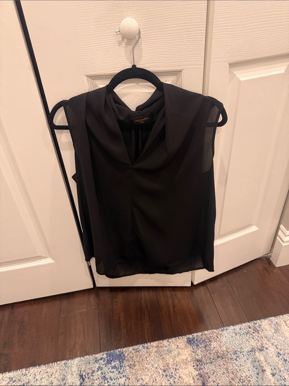 ReneeC 
 Sleeveless Draped-Neck Blouse